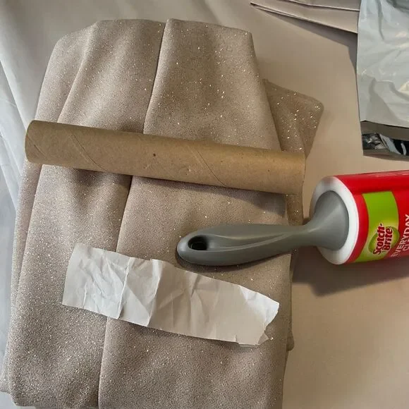 Vintage Betsy & Adam Evening Gown sz. 4 Formal Sheath Cowl Neck Tan Glitter USA - Picture 14 of 14